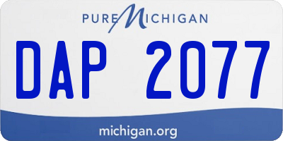 MI license plate DAP2077