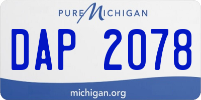 MI license plate DAP2078