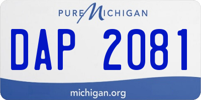 MI license plate DAP2081