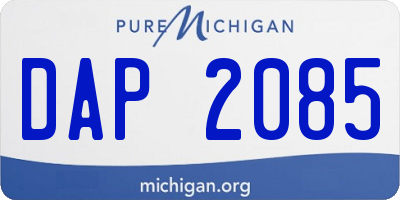 MI license plate DAP2085