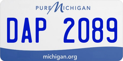 MI license plate DAP2089
