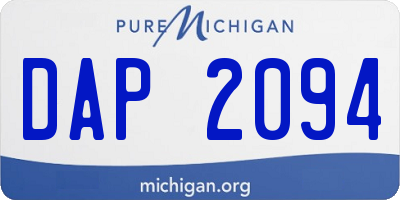 MI license plate DAP2094