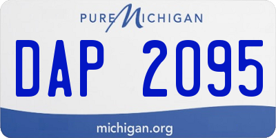 MI license plate DAP2095