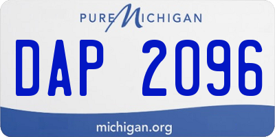 MI license plate DAP2096