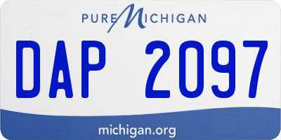 MI license plate DAP2097