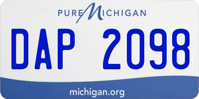 MI license plate DAP2098