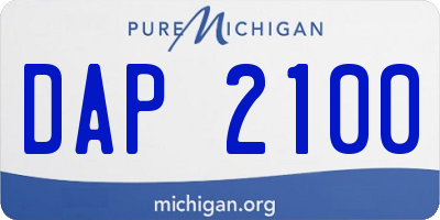 MI license plate DAP2100