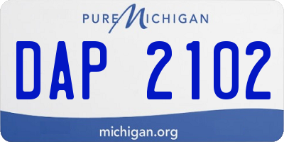 MI license plate DAP2102