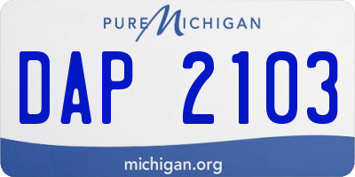 MI license plate DAP2103