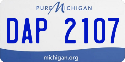 MI license plate DAP2107