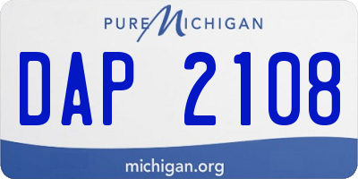 MI license plate DAP2108