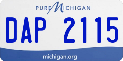 MI license plate DAP2115