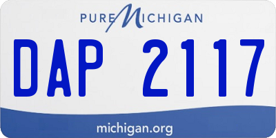 MI license plate DAP2117