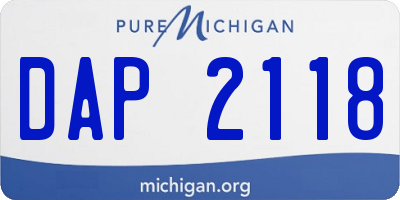 MI license plate DAP2118