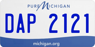 MI license plate DAP2121