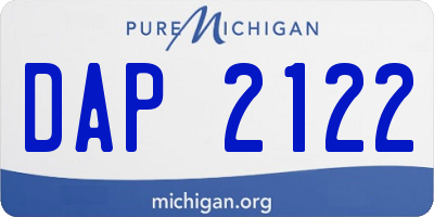 MI license plate DAP2122
