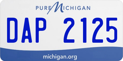 MI license plate DAP2125