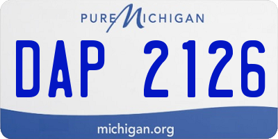 MI license plate DAP2126