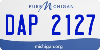 MI license plate DAP2127