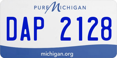 MI license plate DAP2128