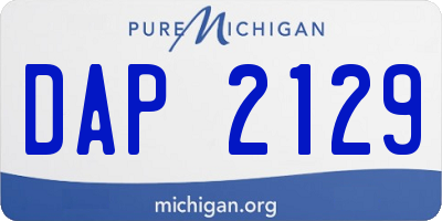 MI license plate DAP2129