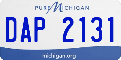 MI license plate DAP2131