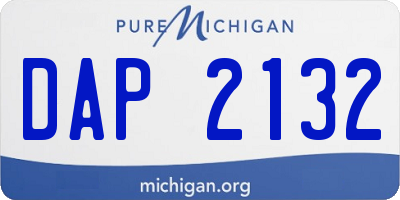 MI license plate DAP2132