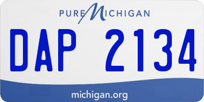 MI license plate DAP2134