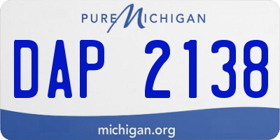 MI license plate DAP2138