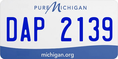 MI license plate DAP2139