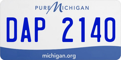 MI license plate DAP2140