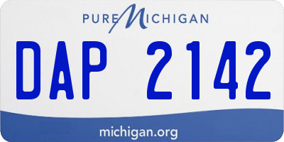 MI license plate DAP2142
