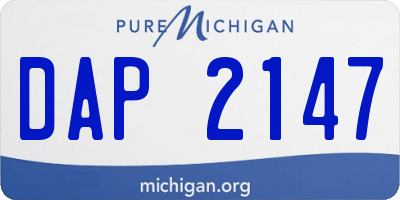 MI license plate DAP2147