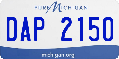 MI license plate DAP2150