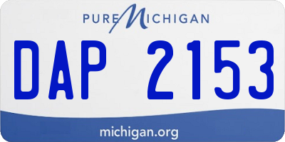 MI license plate DAP2153