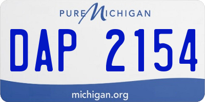 MI license plate DAP2154