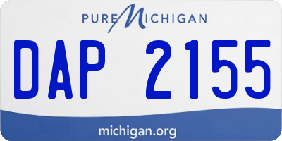 MI license plate DAP2155