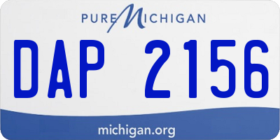 MI license plate DAP2156