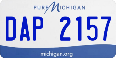 MI license plate DAP2157