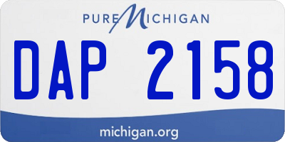 MI license plate DAP2158