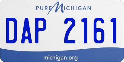 MI license plate DAP2161