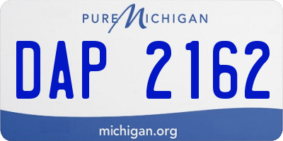 MI license plate DAP2162