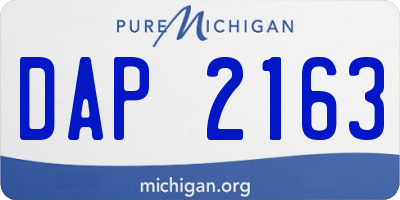 MI license plate DAP2163