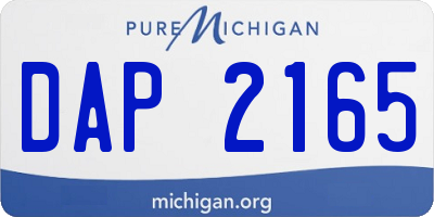 MI license plate DAP2165