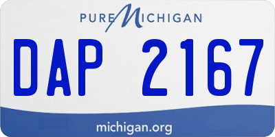 MI license plate DAP2167