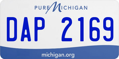 MI license plate DAP2169