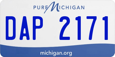 MI license plate DAP2171