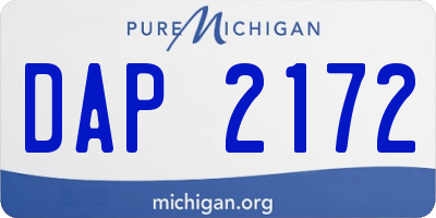 MI license plate DAP2172