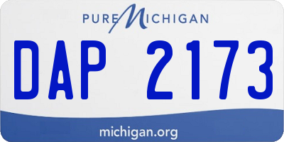 MI license plate DAP2173