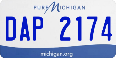 MI license plate DAP2174